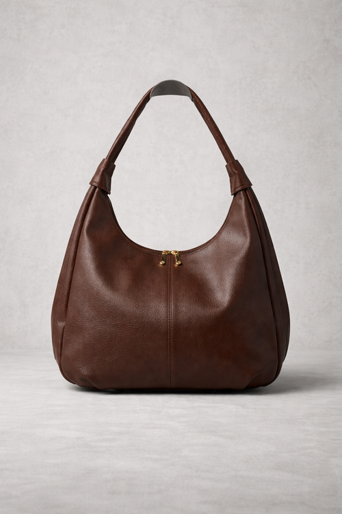 Bagistry The 9-5 Petite Tote Bag in brown with soft slouchy shape and shoulder strap, everyday work tote with minimal design