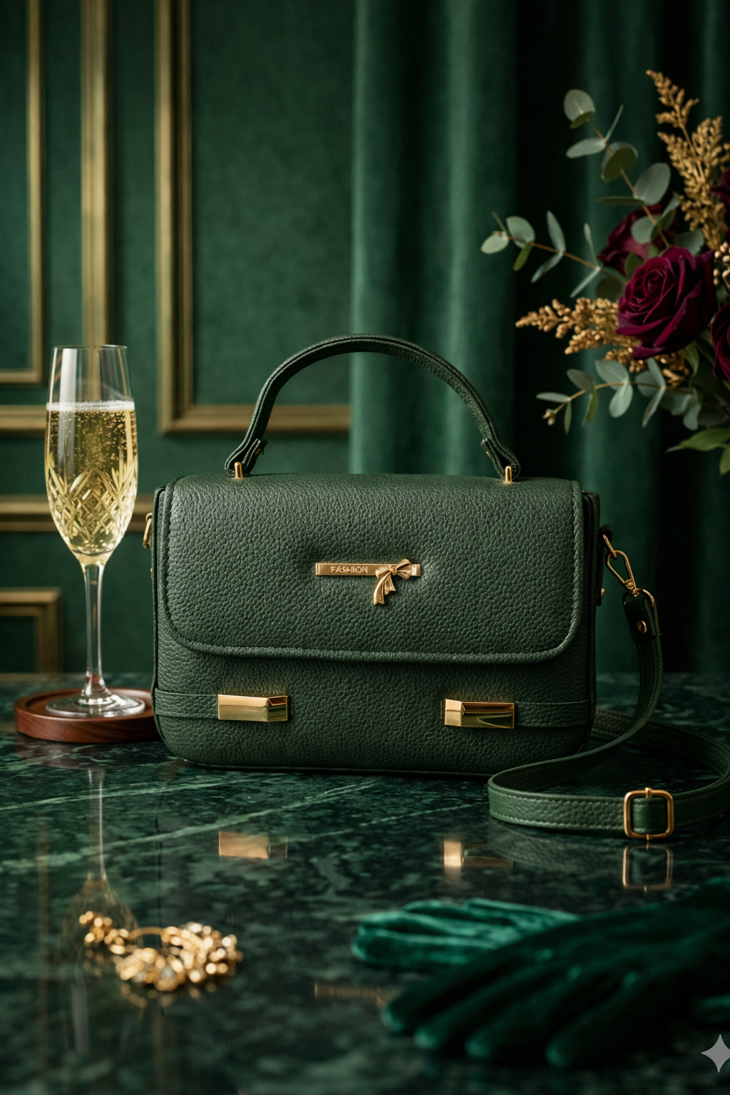 Chic Carry Handbag – Forest Green