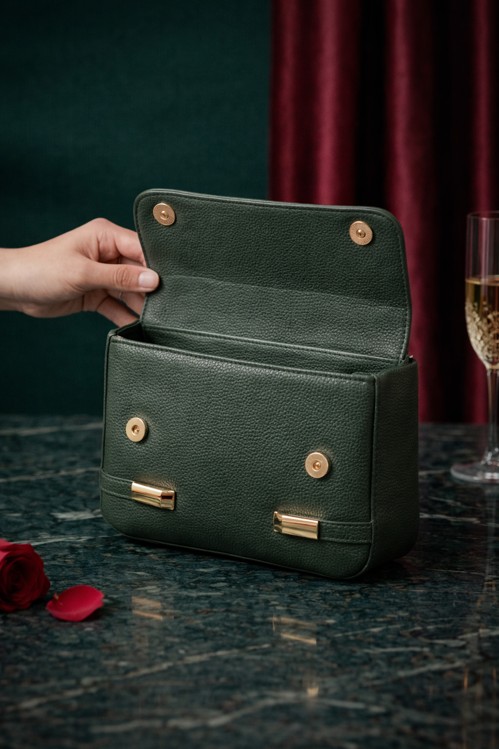 Chic Carry Handbag – Forest Green